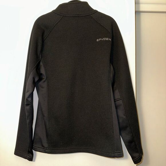 Spyder Outbound Quarter Zip Athletic Thermal Black Jacket Mens Medium EUC - Picture 5 of 12